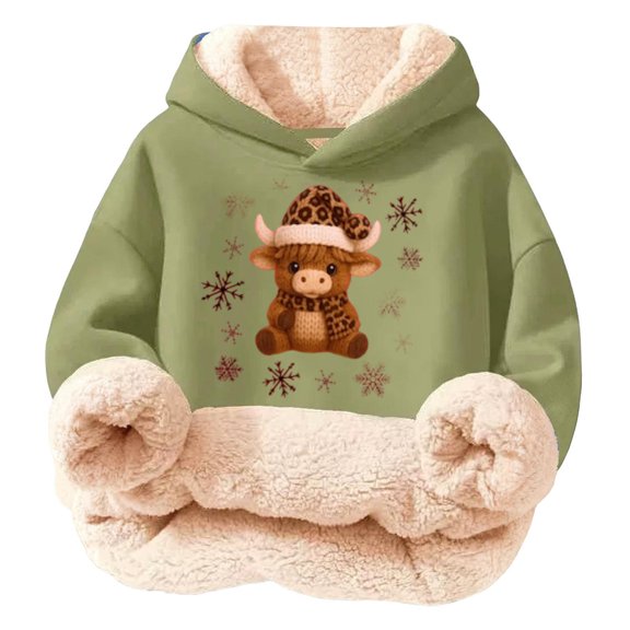 shqvo Winter Hoodies for Kid Thick Fleece Thermal Funny Graphic Hoodie, Long Sleeve Heavyweight Hooded Sweatshirts