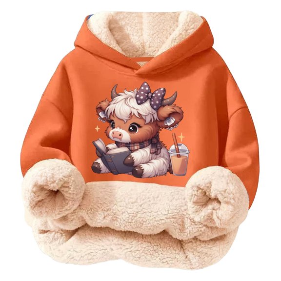 shqvo Winter Hoodies for Kid Thick Fleece Thermal Funny Graphic Hoodie, Long Sleeve Heavyweight Hooded Sweatshirts