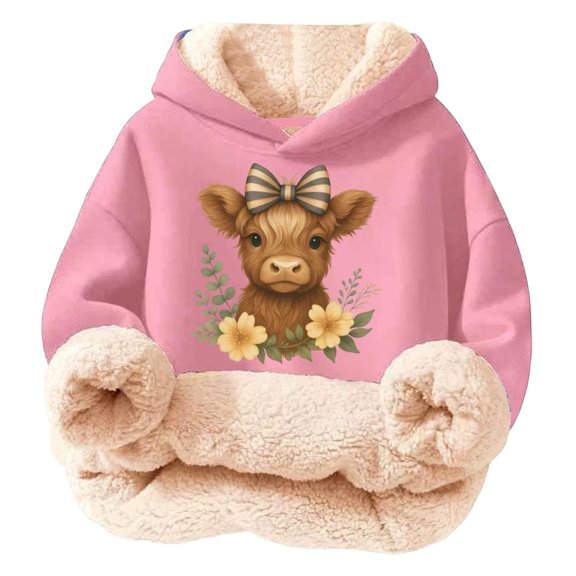 shqvo Winter Hoodies for Kid Thick Fleece Thermal Funny Graphic Hoodie, Long Sleeve Heavyweight Hooded Sweatshirts