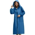 thumbnail image 1 of shqvo Women Long Raincoat Rain Jacket Coat Plus Size Lightweight for Work Hooded Full Zip up Waterproof Windbreaker, 1 of 7