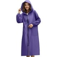 thumbnail image 1 of shqvo Women Long Raincoat Rain Jacket Coat Plus Size Lightweight for Work Hooded Full Zip up Waterproof Windbreaker, 1 of 7