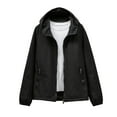 thumbnail image 1 of shqvo Women's Lightweight Casual Jacket Hooded Zip Up Outerwear Loose Fit Spring Fall Coat For Daily Outdoor Wear Comfortable Stylish, 1 of 5