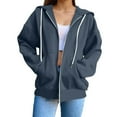 thumbnail image 1 of shqvo Zip Up Hoodies for Women Drawstring Soft Jackets Casual Winter Sweatshirts with Pocket Long Sleeve Hooded Sweatshirts Full Zipper Hoodie Jacket Coat for Women, 1 of 7