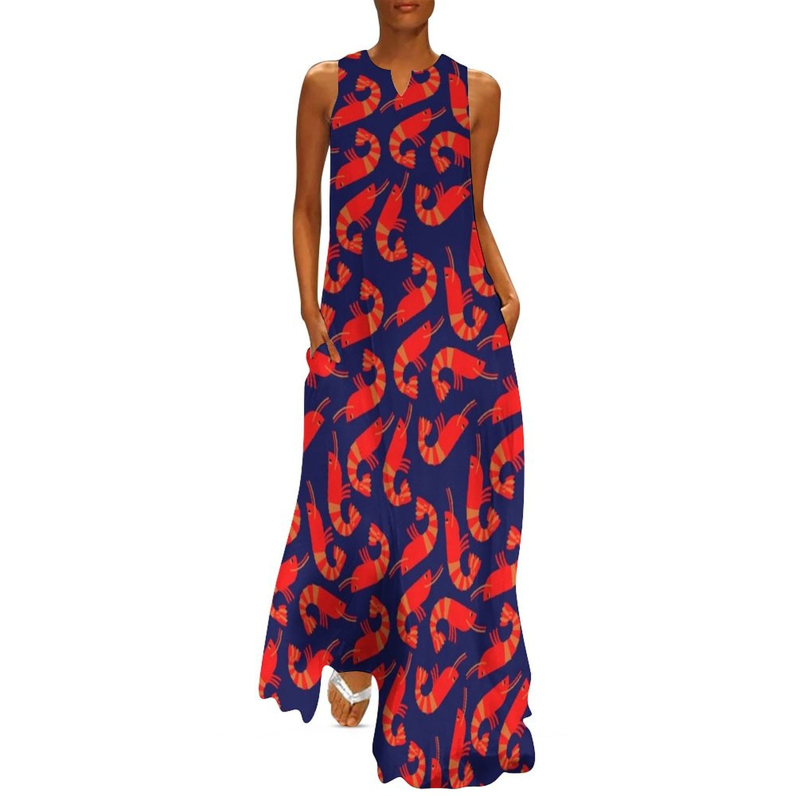 shrimp Long Dress prom dresses 2024 long sleeve dress summer outfits