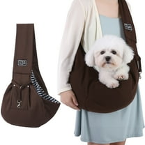 shuaien Dog Carrier Sling, Hand-Free Widened Shoulder Straps Puppy Carrier, Puppy Sling Carrier with Storage Pocket Maximum Load 16 Lbs for Small Dogs Cats Travel Outdoors