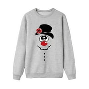 shucnskos Mens Christmas Pajamas, Mommy Daddy and Me Matching Sweatshirt Christmas Outfits for Family Ugly Xmas Sweater Long Sleeve Pullover Tops Shirts, Gray Women's Acrylic Hoodie