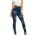 thumbnail image 1 of shucnskos Plus Size Clothes for Women, Women Hight Waisted Plus Size Long Pants Pocket Denim Jeans Stretch Length Jeans, Blue, 1 of 9