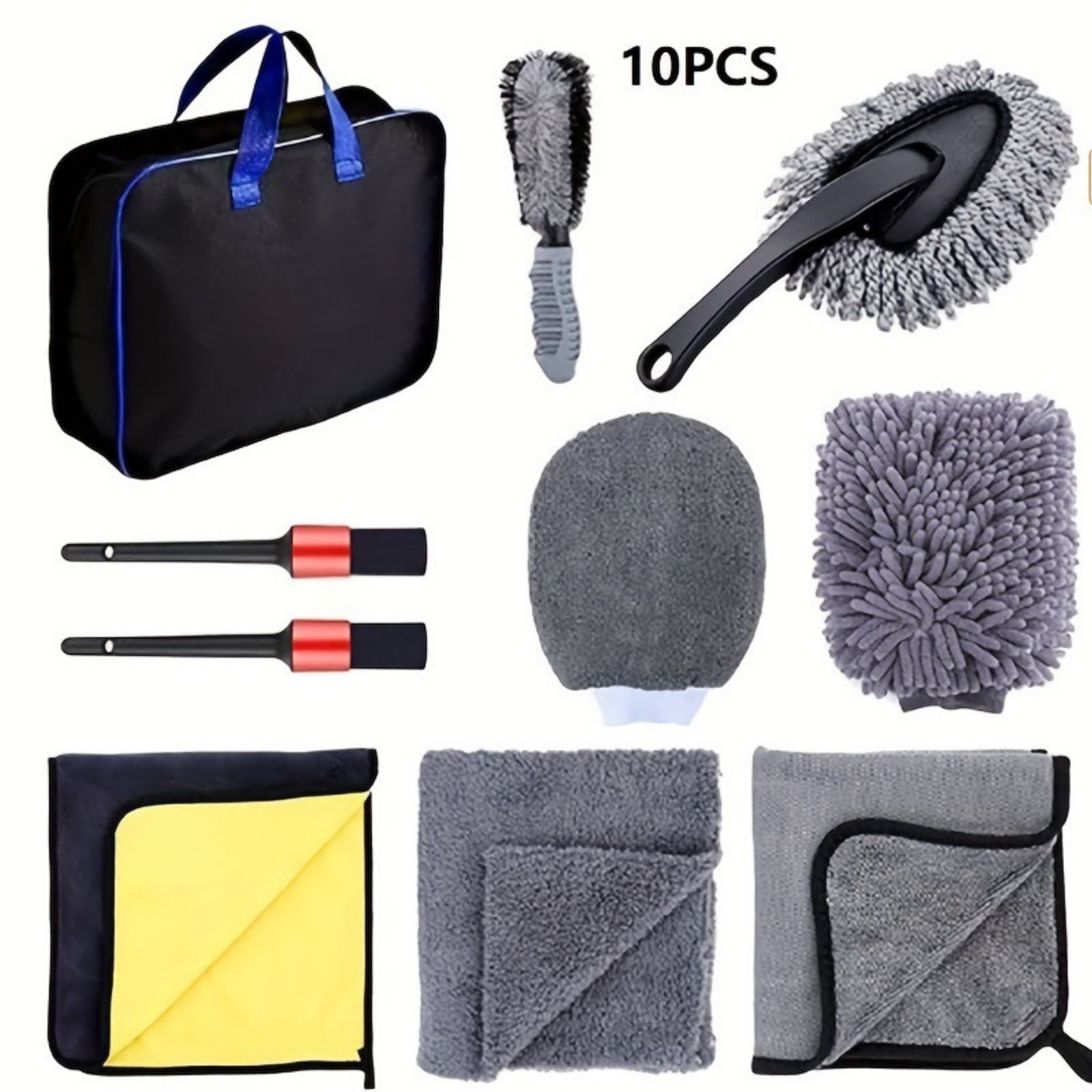 shulin 10Pcs Car Detailing Kit Interior Cleaner, Detailing Brushes Car Cleaning Kit for Wheel, Dashboard, Air Vent