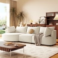 thumbnail image 1 of shunda K Three Piece Sofas with Five Back Cushions and Curved Seat, for Living Room, Study Room, and Apartment, Beige, 1 of 5