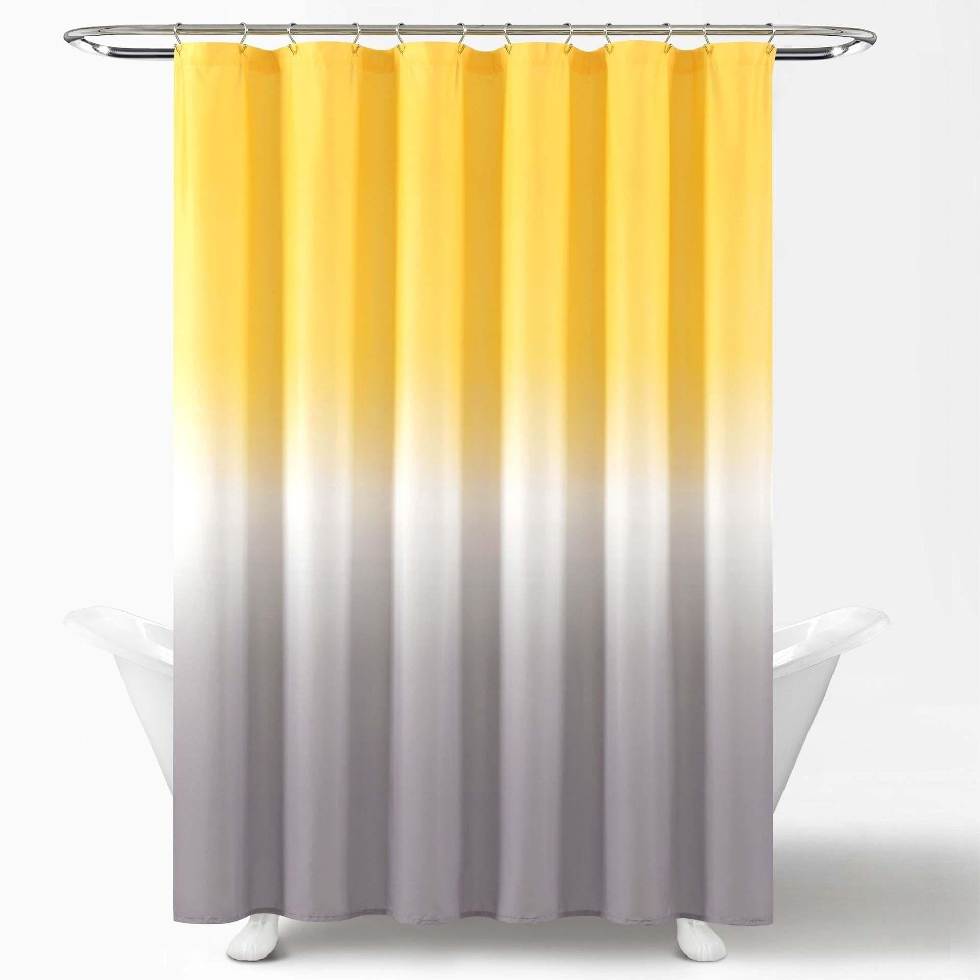 shuwee Gradient Shower Curtain, Machine Washable Fabric Shower Curtain