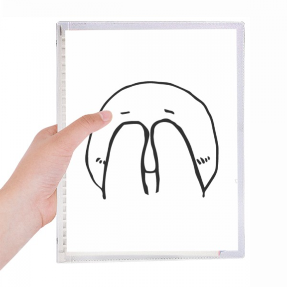 shy blindfolded black happy pattern notebook loose diary refillable journal statiry