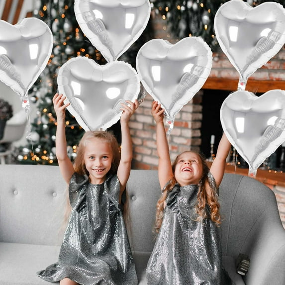 shyuyusa 10pcs Black Foil Heart Shaped Balloons 18 Inch Heart Mylar Balloons For Baby Shower Wedding Valentine Decorations Love Balloons Party Decorations