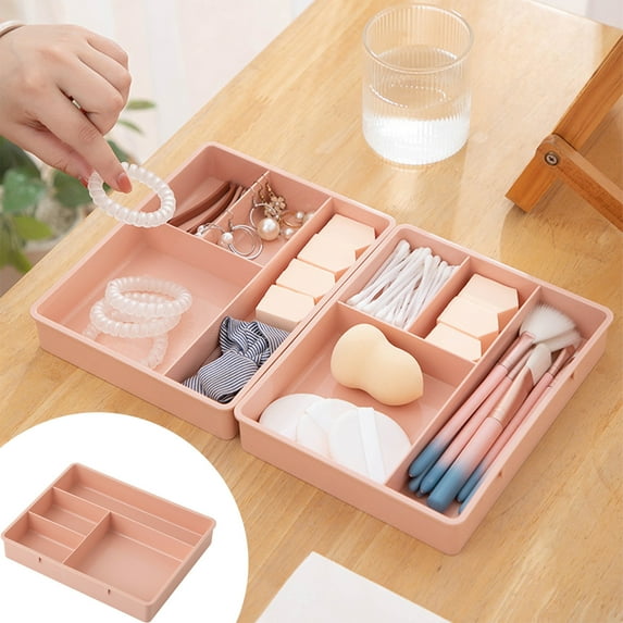 shyuyusa 1pc 7.87x6.10x1.18in Drawer Organizers, Storage Plastic Desk Bins Stackable Organizers Tray, Bathroom Dividers Small Makeup Bin Clothes Organizing Trays For Containers Vanity Office Cabinet
