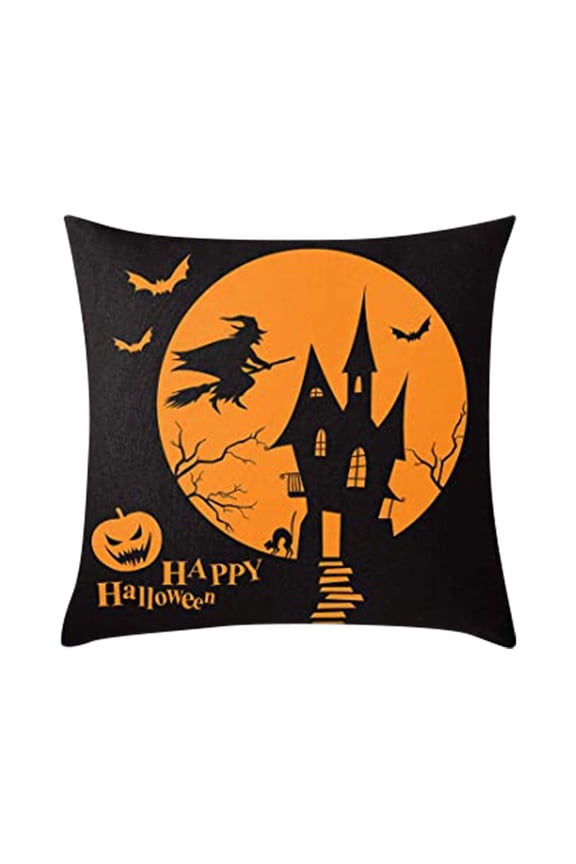 1pc Halloween Pillows Cover Decor Pillow Case Sofa Waist Throw Cushion Cover Halloween Boo Spooky Letter Throw Cushion Cover Halloween Throw Pillow Case Decoration for Bed Couch Sofa