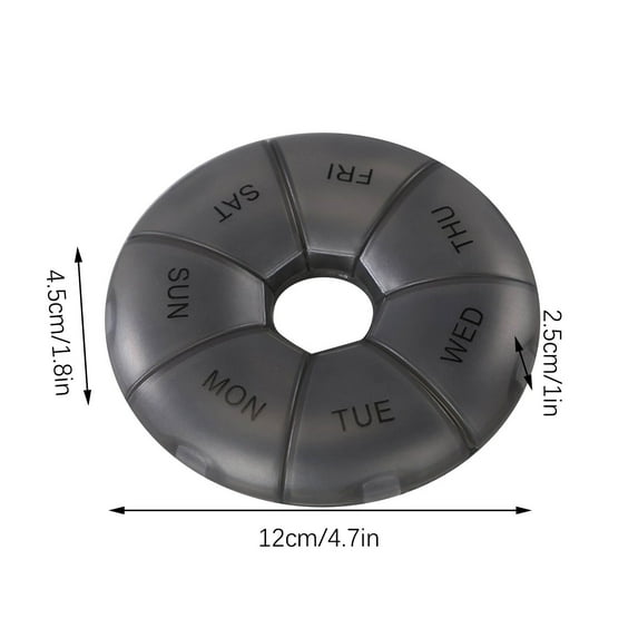 shyuyusa 1pc Reminder:7 Day Weekly Pill Round Organizer, Shystech Large Pill Case Pill Box 1 Time A Day For Pills/Medication/Supplements/Vitamin