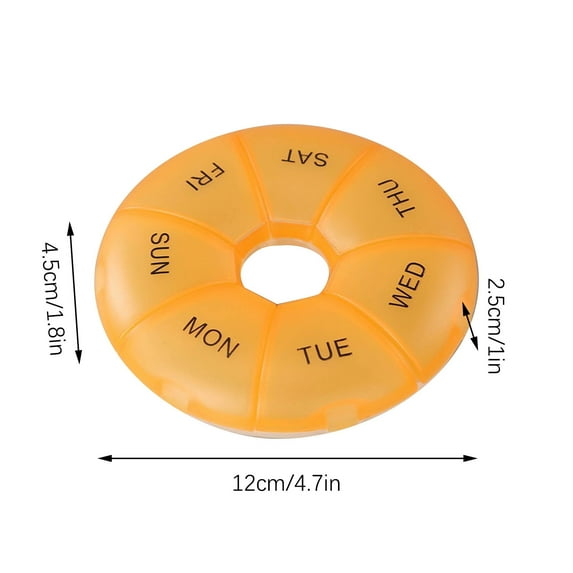 shyuyusa 1pc Reminder:7 Day Weekly Pill Round Organizer, Shystech Large Pill Case Pill Box 1 Time A Day For Pills/Medication/Supplements/Vitamin