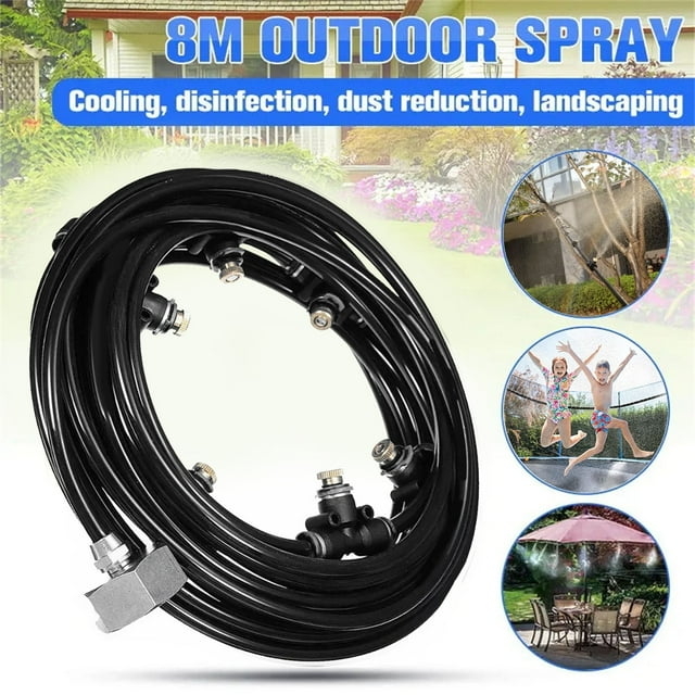 shyuyusa 6/8M Outdoor Mist Coolant System Water Sprinkler Garden Patio Cooling Spray Kits