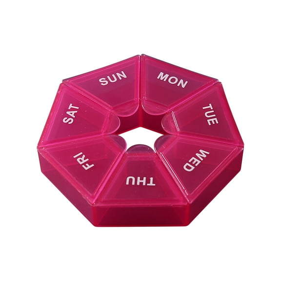 shyuyusa 7-Sided Portable Pill Box Medicine Planner Small Case (Seven Day Weekly Container) Medication,Vitamin Holder Boxes Organizer Pillbox Dispenser Organizer,Sorter And Reminder Containers