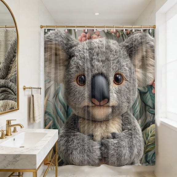 shyuyusa 71x71 Inch Shower Curtain Waterproof Mold Proof Bathroom Curtain Faux Embroidery Print Home Decor