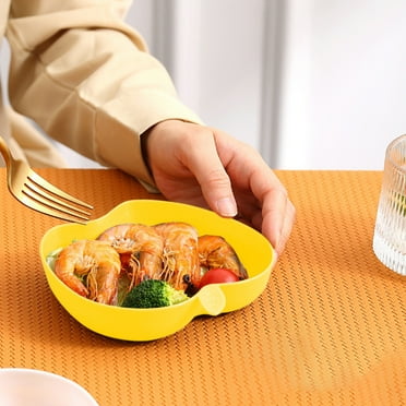 shyuyusa Apples Shape Plates Impregnable Dinner Plates Dishwasher Microwave Safe Plastic Plates Reusable Lightweight Plates For Kitchen Or Camping 3.35x3.15 Inches