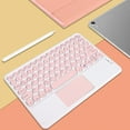 thumbnail image 1 of shyuyusa Bluetooth Keyboard Round Cap Keyboard Portable BT Wireless Keyboard Blacklit Portable Wireless Keyboard With Touchpad For Android 2.4G USB Dongle for Smartphones,PC,Tablet,Laptop TV, 1 of 5