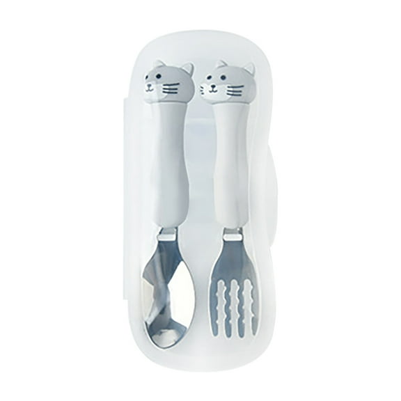 shyuyusa Children Flatware Set Stainless Steel Child Tableware Set Silver Cutlery Set Silverware Dinner Utensils Spoon Fork Set with Travel Case for Kids