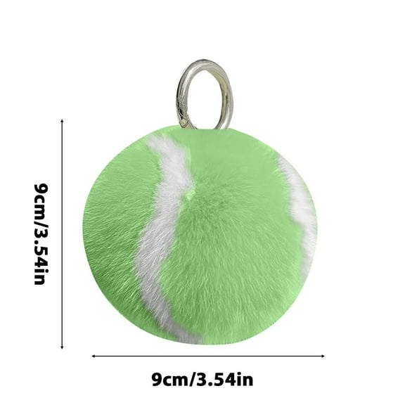 shyuyusa Cute Fluffy Tennis Keychain Plush Pendant Ball Key Rings Soft Pompom Keychain For Backpack Handbag Purse Charms