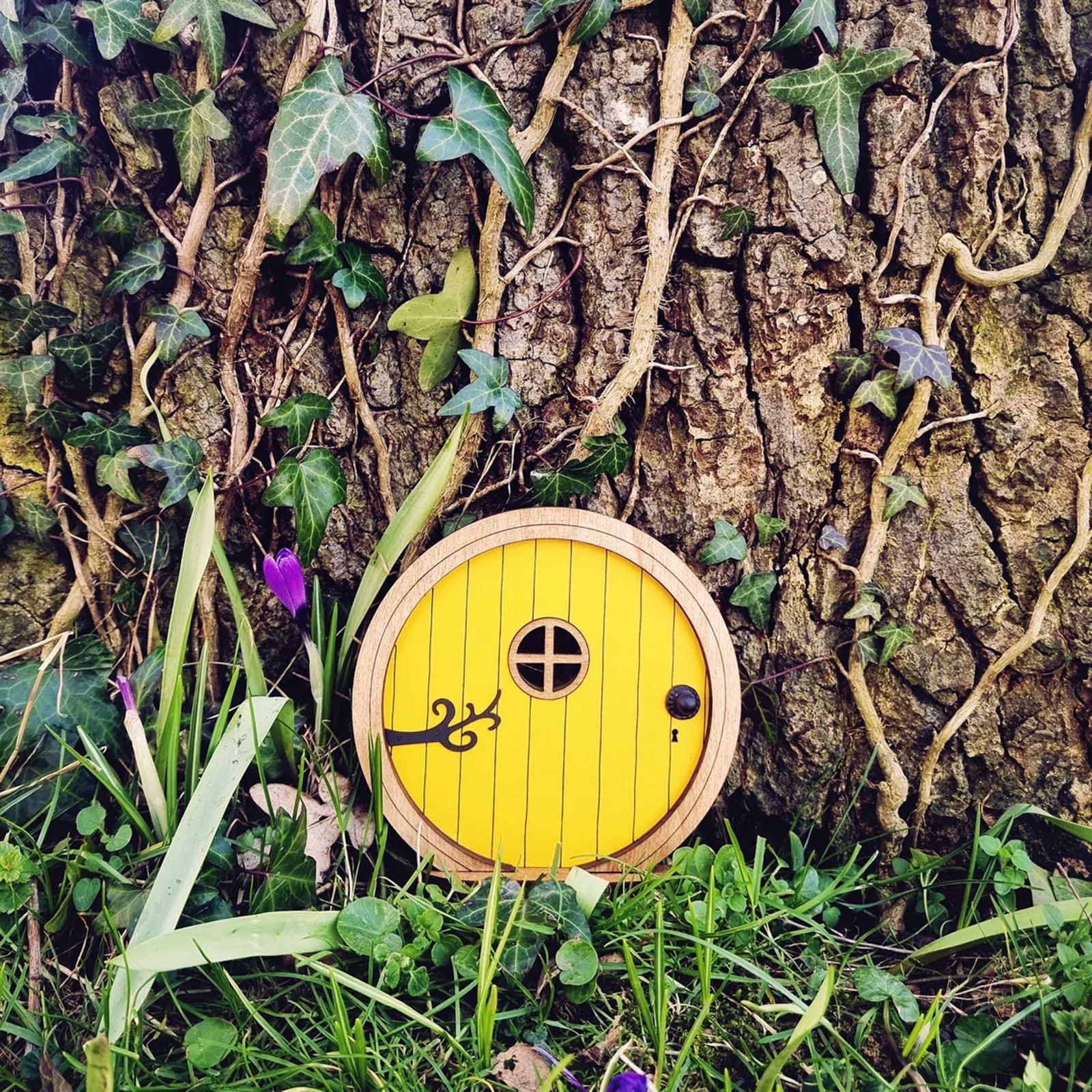 Pink Mini Fairy Garden Door For Tree, 3D Miniature Fairy Door For Fairytale Tiny House Doors, Bonsai Terrarium Micro Landscape Decoration Accessories