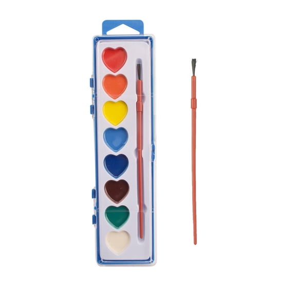shyuyusa Day Watercolor Painting Set Heart-shaped 8-color Squares Box Solid Pigment Powder Painting Set