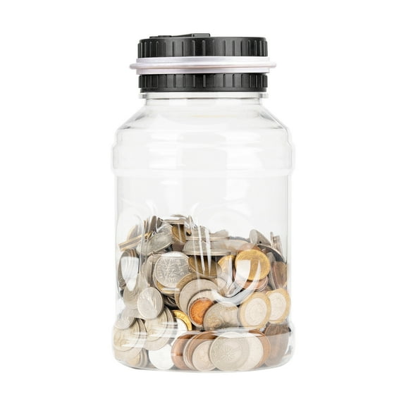shyuyusa Digital Counting Coin Bank 1.8L - LCD Display Money Saving Jar with Automatic Counter, Family-Friendly Storage for Loose Change, Holiday & Daily Saving