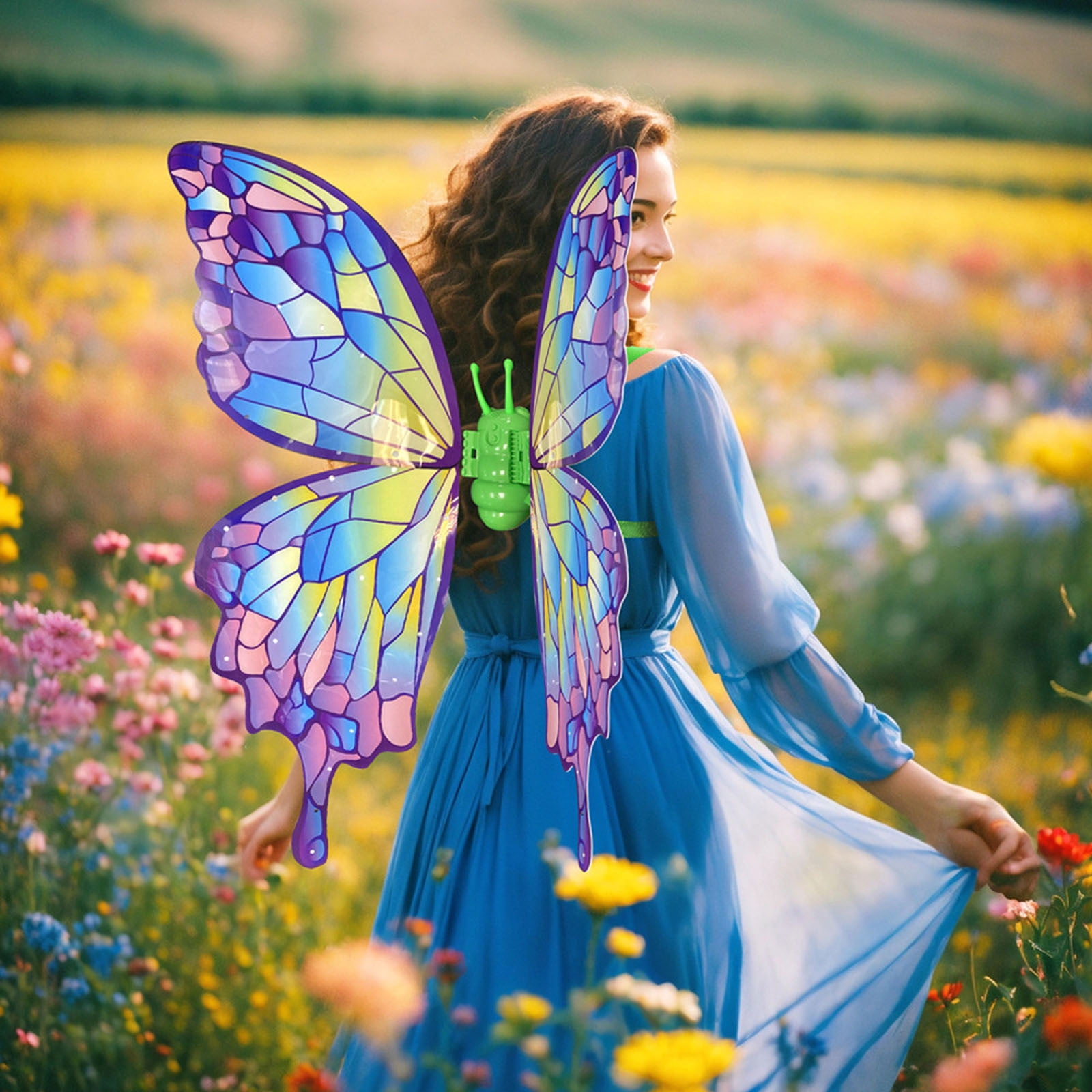 shyuyusa Electric Fairy Wings with LED Lights,Flapping Fairy Wings for