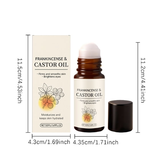 shyuyusa Frankincense Castor Oil Roll On Essentialss Oil Soothing And Hydrating Dry And Sensitive Skinss Care Portable Skinss Care Oil 1.69 fl oz