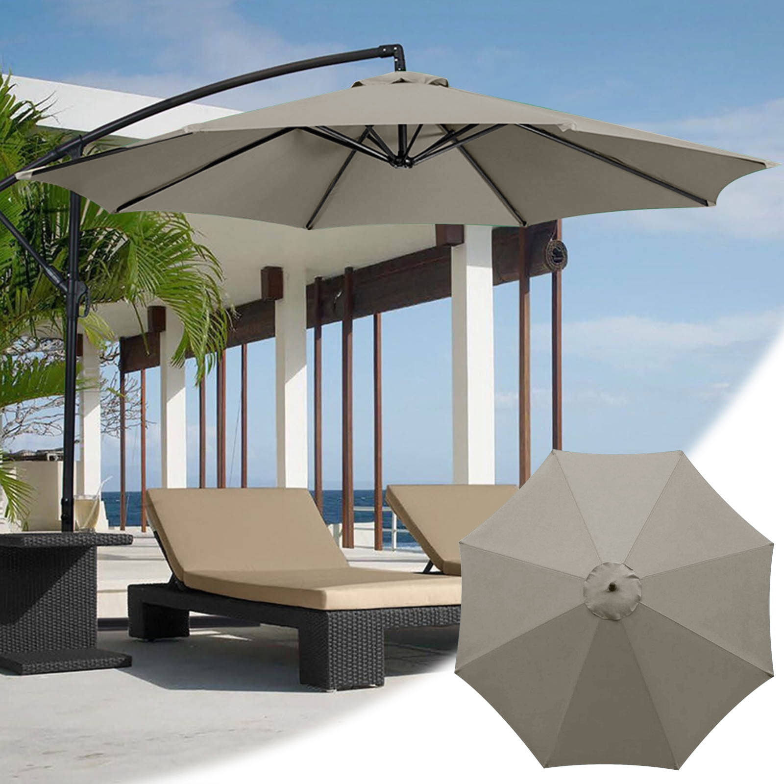 shyuyusa Garden Pillar Umbrella Fabric Patio utdoor Umbrella Cantilever ...