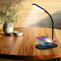 shyuyusa LED Eye Protection Desk Lamp Student Reading Wireless Charging Desk Lamp with USB Charging Port & Clock,Children's Bedroom 3Class To Adjust Night Reading Lamp10W Wireless Charging
