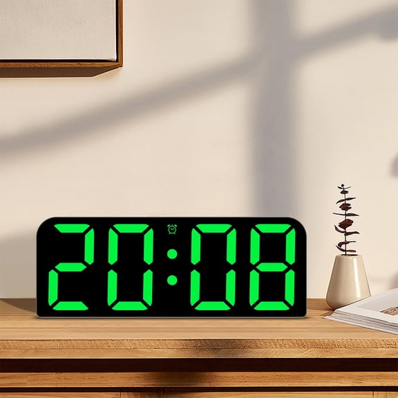 shyuyusa Large Digital Wall Clock Temperature And Humidity Display Night Mode Table Clock 3 Display Modes 12/24H Electronic LED Clock with Snooze for heavy sleepers adults Kids with USB Port