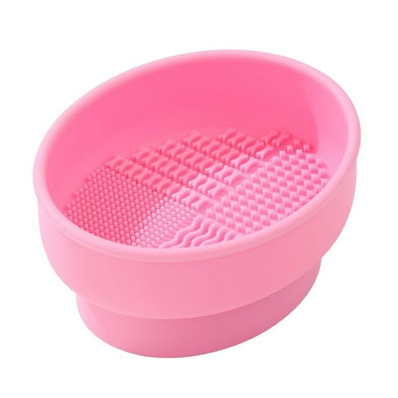 shyuyusa Makeup Brush Cleaner, Mutifunction Silicone Makeup Brush Cleaning Mat Bowl, Cosmetic Brushes Holder Cleaning Tool Organizer for Storage & Air Drying