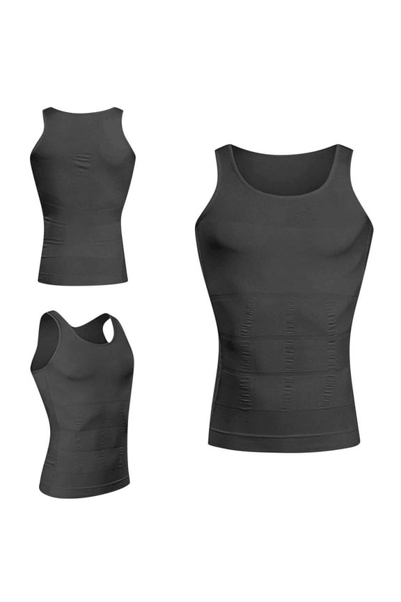 Men Body Shaper Slimming Vest Tight Tank Top Compression Shirt Tummy Control Underwear Moobs Binder
