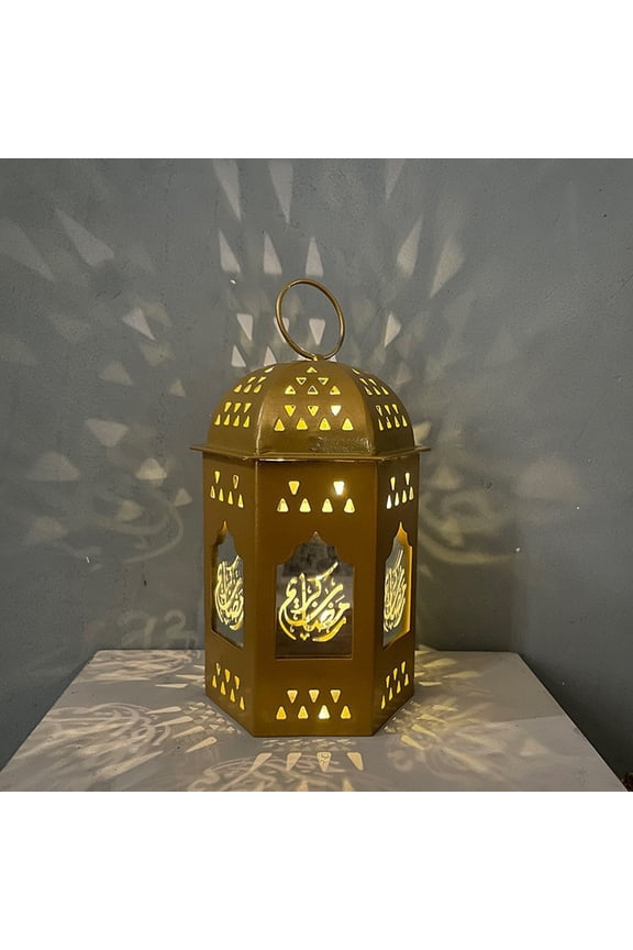 Mini Lantern With LED Ramadan Lantern Decoration Mini Lantern Decor With Candle Hanging Lanterns For Ramadan Decor Moroccan Lantern for Christmas Decor,Table Centerpiece,Brushed Brass