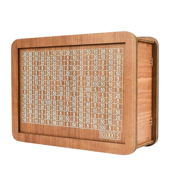 shyuyusa Money Box With Counter 2026 Wooden Cash Money Saving Box With Money Targets And Numbers Large Savings Challenges Box Coin Cash Vaults Wooden Savings, 15ml