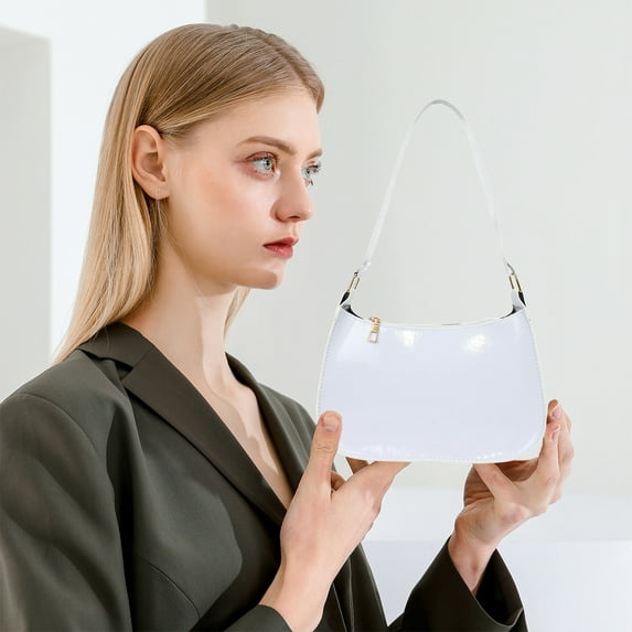 shyuyusa Patent Leather Clutch Purse Shiny Evening Handbags For Women Armpit Shoulder Bag