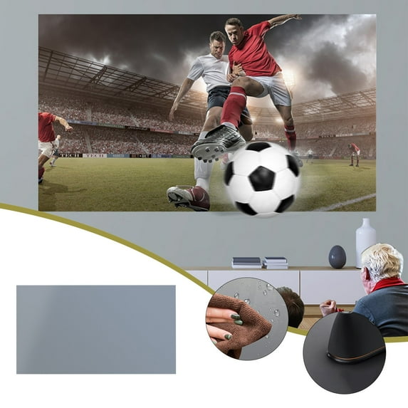 shyuyusa Projector Screen with Stand,80 inch Portable Projector Screen Outdoor Indoor Movie Screen Wrinkle Free16:9 4K HD Rear Front Projection Screen with Carrying Bag for Movie Night Travel