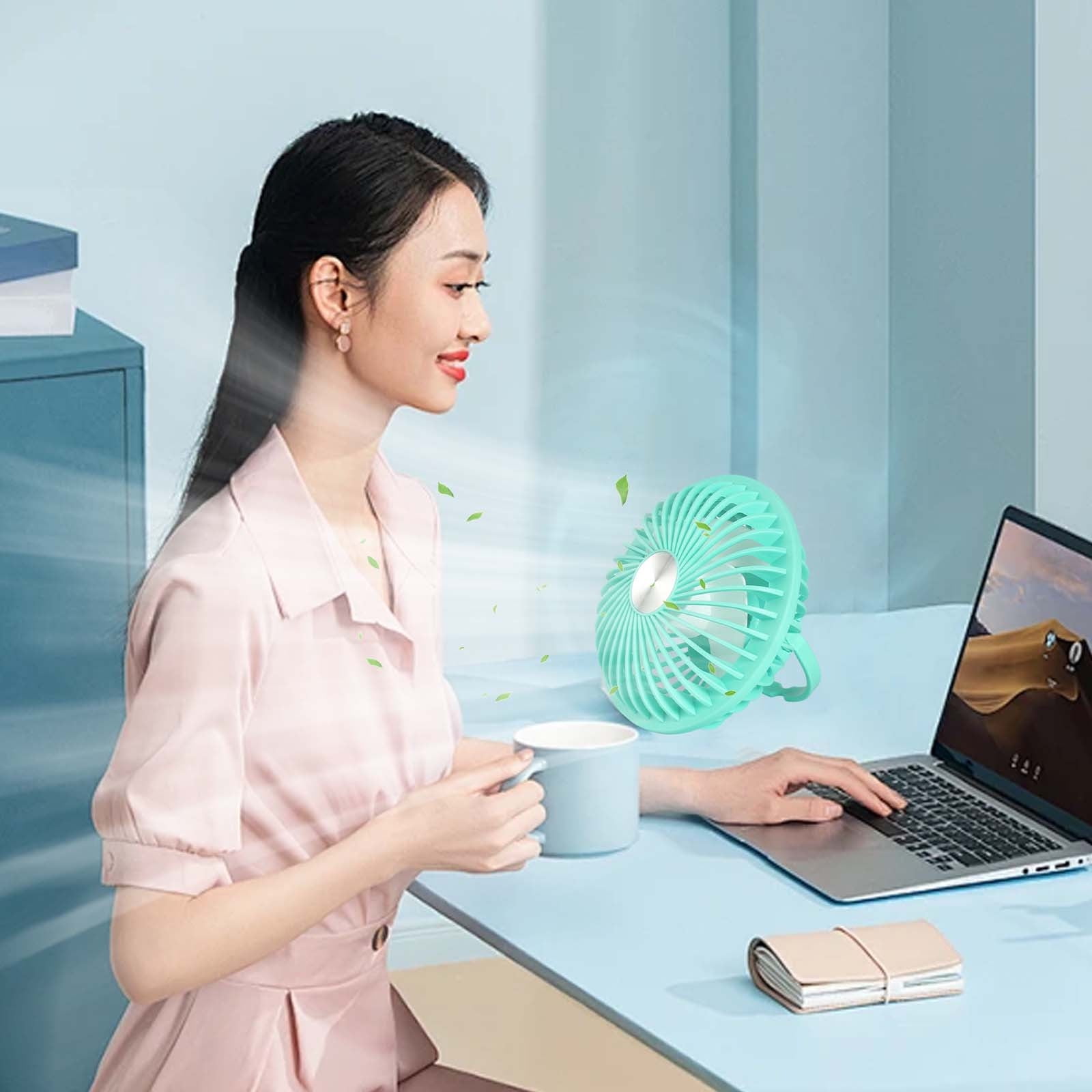 shyuyusa USB Rechargeable Fan for Power Bank Indoor Outdoor RV Bed Room