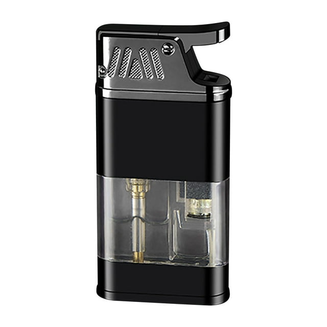 shyuyusa Windproof Lighter, Vintage Lighter with Watch, Jet Torch/Soft Flame Switchable Lighter, Cool Lighter with Adjustable Flame Dial, Butane Refillable for Men/Husband