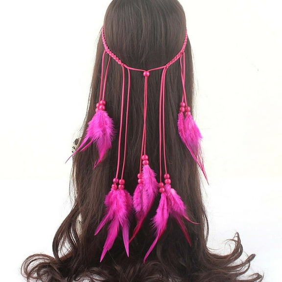 shyuyusa Womens Bohemian Hairband Headband Vintage Headdress Womens Headband Peacock Tassel Hair Accessory Headband Bohemian Hairband