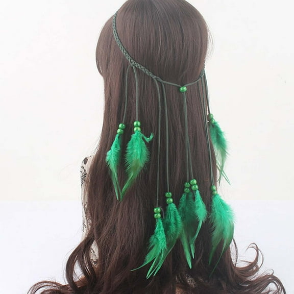 shyuyusa Womens Bohemian Hairband Headband Vintage Headdress Womens Headband Peacock Tassel Hair Accessory Headband Bohemian Hairband