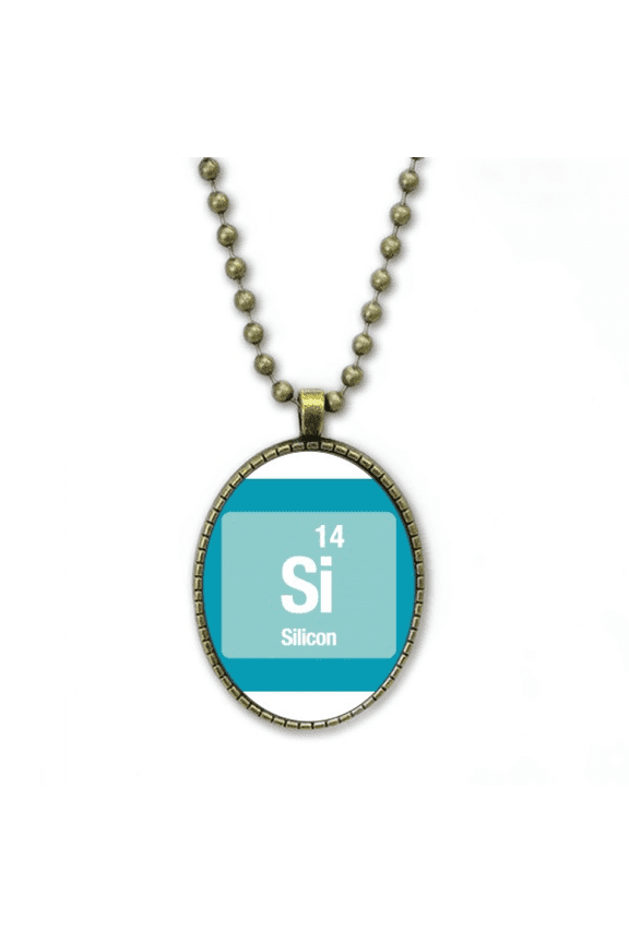 si silicon checal element science necklace vintage chain bead pendant jewelry collection