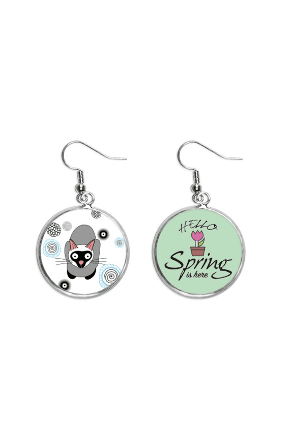 siamese kitten gray cat animal decoration dangle season sp earring jewelry