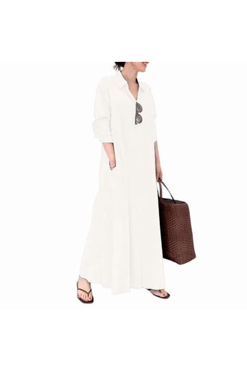 walmart black shirt dress Long Sleeve Office White Shirt Dress Women Spring Black Turndown Neck   Divahotcouture