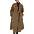 thumbnail image 1 of sicmoss Women's Camel Double Breasted Wool Pea Coat Notch Lapel Midi Winter, 1 of 6