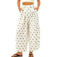 thumbnail image 1 of sicmoss Women's Caramel Polka Dot Barrel Jeans Mid Rise Vintage Denim Pants with Pockets, 1 of 3